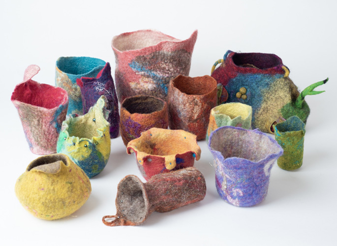 Wet Felted Vessels - Fiber Arts Class with Instructor Marcia Weinert