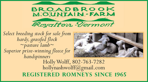 Broadbrook Mountain Farm - sponsor - Fleece Show at Vermont Sheep & Wool Festival