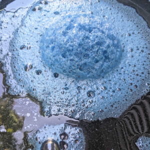 Dyeing with an indigo vat with instructor Pamela Wilson at Vermont Sheep & Wool Festival
