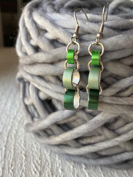Knitting Needle Earrings: Jennifer Davies of Bur Oak Studios at Vermont Sheep & Wool Festival